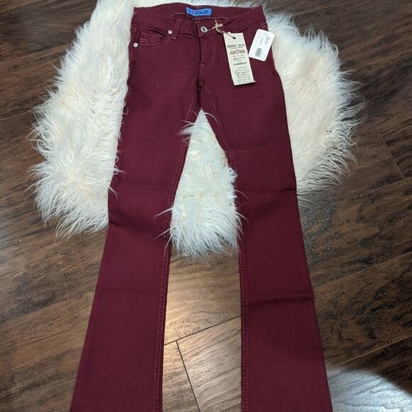 NWT Desert Blue Phoenix Jeans mini boot cut red low rise - Picture 3 of 4